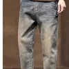 Jeans para hombre, estilo de calle alto americano, primavera y otoño, pantalones rectos holgados retro, pantalones largos cónicos para hombre