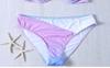 Nuevo Traje de Baño Europeo y Americano de Comercio Exterior Bikini de Sirena Traje de Baño 4 Tonos Degradados Bikini Trajes de Baño Casuales