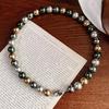 Collar de perlas marrones mixtas estilo Maillard Shijia Pearl Crystal Pearl para mujer