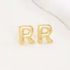 Pendientes de letras de burbuja lisas con baño de cobre y oro real transfronterizos, moda, temperamento, Joker, nuevos pendientes exquisitos, venta al por mayor