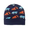 Nuevo Estilo Invierno 2024 Gorro de Punto Jacquard de Dibujos Animados de Vehículos de Ingeniería Excavadora para Niños Gorro Cálido para el Frío Gorro de Lana para Niños