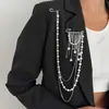 Joyería Transfronteriza Europea y Americana Hip-Hop Cadena de Borlas Personalizada Broche Estilo Ins Colgante con Forma de Estrella Pin Decoración para Traje