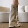 Botines de punta con hebilla en el tobillo, botas de moda, nueva colección otoño/invierno 2026, botas de caña alta estilo retro Chanel, botas de montar