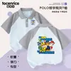 Camisetas de Manga Corta con Dibujos Animados de Comercio Exterior para Niños y Niñas, Elegantes Conjuntos de Verano para Hermanos, Polos Infantiles de Manga Corta