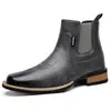 Botines Chelsea Retro Desgastados Transfronterizos para Hombre sin Cordones Botines Cortos Estilo Británico Botas de Cuero Tallado Trabajo Amazon