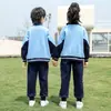 Uniforme escolar para niños estudiante de primaria ropa de clase conjunto de tres piezas uniforme de béisbol azul cielo traje deportivo jardín de infantes ropa de jardín ropa de primavera y otoño