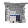 Chimenea de mármol blanco Han con relieve de ángel de estilo occidental, repisa de chimenea, interior de villa, chimenea de mármol hecha a medida