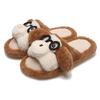 Pantuflas Peludas Divertidas de Perro para Pareja de Hogar, Dormitorio, Hombres y Mujeres, Otoño e Invierno, Suela Suave, Cálidas, de Algodón de Mono Pequeño