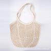 Nova Bolsa de Ombro Único em Corda de Algodão Tecida para Férias, Bolsa de Praia de Verão à Beira-Mar, Versão Coreana Moderna, Bolsa de Ombro Único Fresca e Versátil