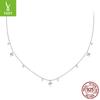 Amuleto plateado plata esterlina s925 cadena de borlas estrellada collar simple de circonita chapado en platino para mujer cadena clavicular outlet de fábrica