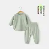 Conjunto de Roupas de Outono e Calças de Outono para Bebês Primavera e Outono Algodão Puro Split Roupa de Baixo para Meninos e Meninas