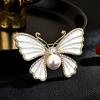 Broche de Borboleta com Zircônia Inlaid Estilo Japonês e Coreano Esmalte Pintado à Mão de Alta Qualidade Broche Chique de Inseto para Casaco Terno Feminino