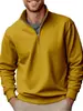 Blusas Masculinas Transfronteiriças Outono e Inverno Moda Casual Moletons Cor Sólida Versátil Gola Alta Tops com Zíper