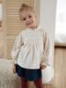 Nueva Camisa de Niña Bordada de Color Sólido con Cuello de Encaje Otoño/Invierno 2026 Top de Manga de Farol Versátil de Moda