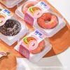 Caixa de embalagem para donuts duas peças de rolo de bolo de pista única embalagem transparente para assar confeitaria