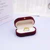 Caja de Joyería de Terciopelo Borgoña Transfronteriza con Hebilla Dorada para Anillos, Pendientes, Colgantes, Caja de Empaque para Anillos, Collares y Caja de Almacenamiento de Joyería
