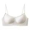 Sutiã de Silicone Macio com Suporte Baixo para Verão Feminino, Estilo Fino, Levanta Seios Pequenos, Corretivo de Base Sem Costura, Lindo