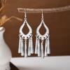 Aretes Étnicos Imitación Plata Miao Aretes Retro Largos con Borlas Atracciones Aretes Estilo Antiguo Aretes Miao para Mujer Venta al por Mayor