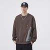 Sudadera de Fondo Alto para Hombre Primavera y Otoño Americano Trbottomyy Pesado Cuello Redondo Suelto Interior Casual Manga Larga Top para Fondo