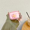 Funda protectora de color sólido personalizada con brillo de flor de cerezo para AirPods, funda protectora para auriculares Bluetooth