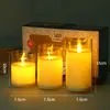 Vela Digital LED de Vidrio Simulado Luz de Llama Oscilante Romántica para el Hogar, Fiesta de Navidad, Accesorios de Ambiente, Adornos