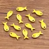 10 Colgantes de Acero Inoxidable Multicolor Dorado de Doble Cara con Goteo de Aceite para Peces, Cangrejos, Delfines, Corales, Caballitos de Mar DIY para Viajes de Commuting a la Moda