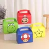 En stock Caja de Pastel Tema Mario Dibujos Animados Plegable Portátil Caja Acompañamiento de Fiesta Regalo Caja de Dulces Horneado de Pastel