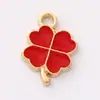 Accesorios para Joyería DIY Aleación de Esmalte Trébol de Cuatro Hojas Colgante Pequeño Pulsera Collar Colgante Pendientes Llavero Encanto