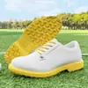 Novos Sapatos de Golfe Profissionais com Solado de Travas Sapatos de Couro Sapatos de Treino ao Ar Livre Sapatos Esportivos Resistentes ao Desgaste Antiderrapantes