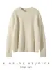 Nuevo Suéter de Cachemir 100% Puro Otoño/Invierno 2025 para Mujer, Cuello Redondo, Jersey de Punto Grueso de Doble Hilo