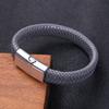 Pulsera para Hombre Nueva Moda Amazon Transfronteriza Personalizada Retro Tejida a Mano Cuero Aleación Hebilla Magnética