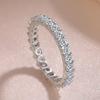 JZ326 Elegante Conjunto de Anillos de Personalidad para Mujer Chapado en Platino con Diamante de Simulación de Círculo Completo Anillo de Diamante Moda Parisina Diosa