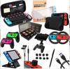 Accesorios para Nintendo Switch Set de Neceser Funda de Silicona Carcasa Protectora Película Templada Tapa de Silicona Caja para Tarjetas