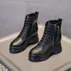 Botas Martin para Mujer, Nuevo Estilo 2026, Plataforma que Aumenta la Altura, Botines Cortos Ajustados Forrados de Felpa para Otoño e Invierno, Zapatos de Algodón, Botines Cortos