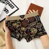 Tendência americana retrô cueca masculina personalidade estampa maia algodão cintura boxer uma geração de cabelo