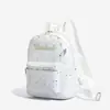 Mochila estilo universitário com estrelas e bolinhas, bolsa escolar estudantil moderna e versátil, mochila simples para menina, bolsa de grande capacidade para o dia a dia