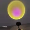 Lâmpada de Pôr do Sol Famosa na Internet, Lâmpada de Mesa Recarregável por USB, Lâmpada de Pôr do Sol com Projeção de Arco-Íris, Lâmpada de Pôr do Sol Popular para Atmosfera de Fundo