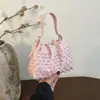 Bolsa de Perlas Linda Estilo Coreano para Mujer, Bolso Nube Único y Elegante, Versátil y Fresco, Bolso Cubo de Hombro Cruzado