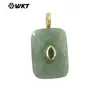 WT-P2139 Pendientes de Colgante Cuadrado Geométrico de Cristal Gema Piedra Natural Joyería Exquisita Cuarzo Fresa