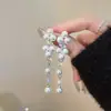 Pendientes Largos de Perla y Circonita Estilo Celebridad para Mujer Pendientes Nuevos con Borla Lujo Accesible Pendientes de Gota de Agua de Gama Alta