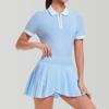 Ropa Deportiva Transfronteriza Primavera y Verano Ropa de Yoga Manga Corta Ropa de Fitness Ajustada Bádminton Tenis Correr Camiseta Traje para Mujer
