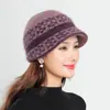 Nuevo Sombrero de Pescador Tejido para Señoras de Mediana Edad y Mayores de Exterior con Forro de Terciopelo para Mantener el Calor y la Moda Otoño e Invierno Sombreros para Madres y Tías Venta al por Mayor