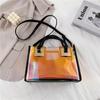 Bolso Transparente Nuevo de Verano Estilo Coreano Bolsa de Playa Láser Bolso de Hombro Único Cruzado Bolso de Mano para Mujer
