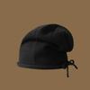 Corea del Sur Dongdaemun gorro de punto para niña con cordón ajustable y rizado viento perezoso gorro de pelo gorro de punta color sólido gorro de punto