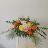 Arco de flores decoración de arte floral colgante de pared dintel de puerta mesa de agua con flores arreglo de arte floral accesorios para escena de fotografía flores de seda