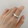 Anillo de plata de ley 925 para mujer, diseño simple, personalidad de moda, corazón abstracto irregular, anillo con diseño de nicho, estilo frío