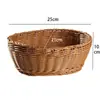 Cesta de Armazenamento Pequena de Rattan Sintético para Frutas Cesta de Armazenamento Trançada Cesta de Lanches para Restaurante Cesta para Batatas Fritas Cesta de Armazenamento para Mesa Venda por Atacado
