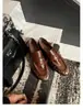 Versión de piel - nuevos mocasines de punta redonda, plisados, de punta baja y tacón bajo estilo británico para mujer, versátiles para el uso diario
