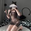 Lingerie Sexy Feminina, Peça Única Transparente com Abertura, Sem Tirar, Tentação Apaixonada para a Cama Meia-Calça de Rede Conjunto H7