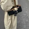 Bolso de Terciopelo de Piel de Ciervo para Mujer 2025 Primavera y Verano Nuevo Estilo Coreano Texturizado Bolso de Hombro Único Bolso Cruzado Bolso de Mensajero Simple de Moda Bolso Tipo Concha